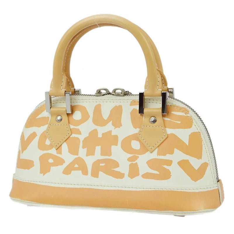 Louis Vuitton Alma Limited Edition Graffiti Leather Beige Bag