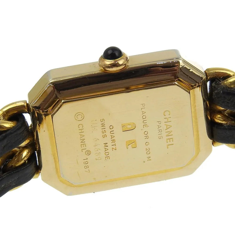 Chanel Premiere Rock Quartz Plated Metal And Leather Watch