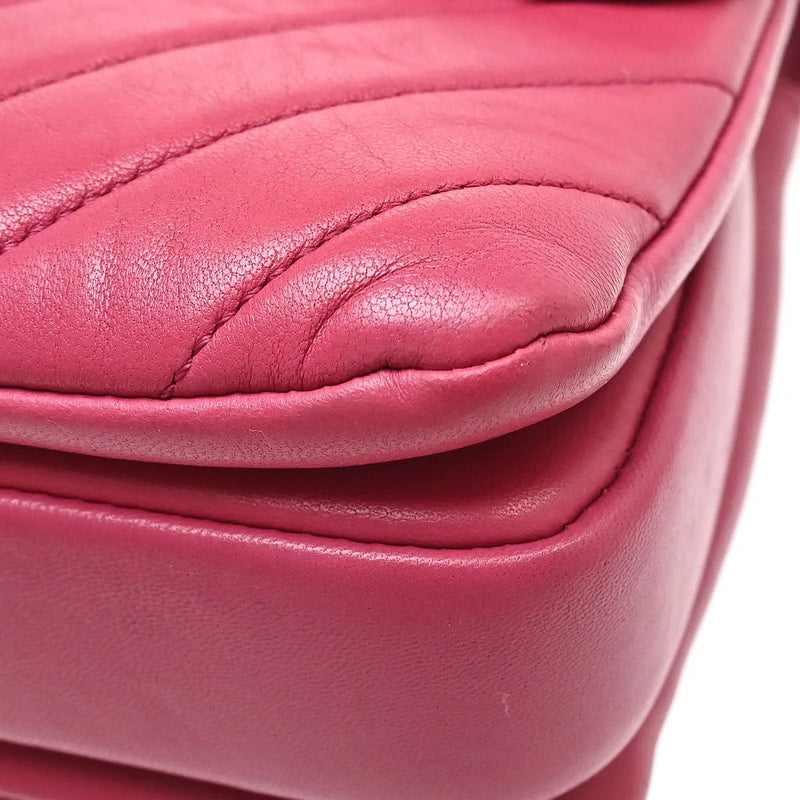 Chanel Trendy Cc Top Handle Chevron Lambskin Pink Leather Bag