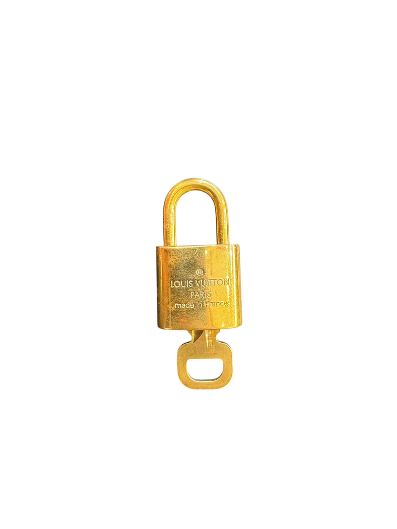 Louis Vuitton Padlock And Key Logo Metal Gold Accessory