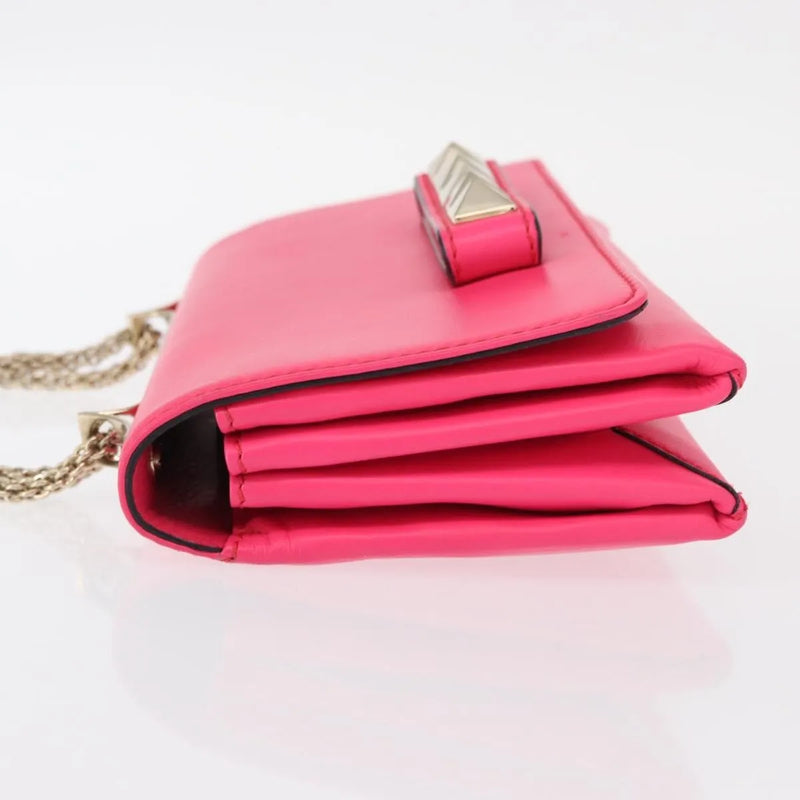 Valentino Garavani Va Voom Clutch Leather Pink Bag