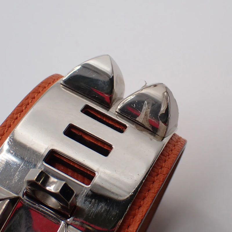 Hermes Collier De Chien Leather Orange Jewelry