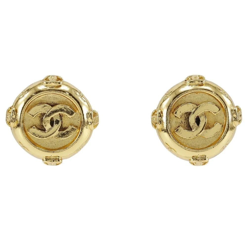 Chanel Vintage Cc Clip-On Metal Gold Gold_plated Jewelry