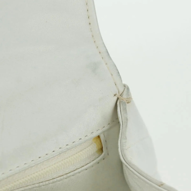 Chanel Vintage Gripoix Flap Leather White Bag