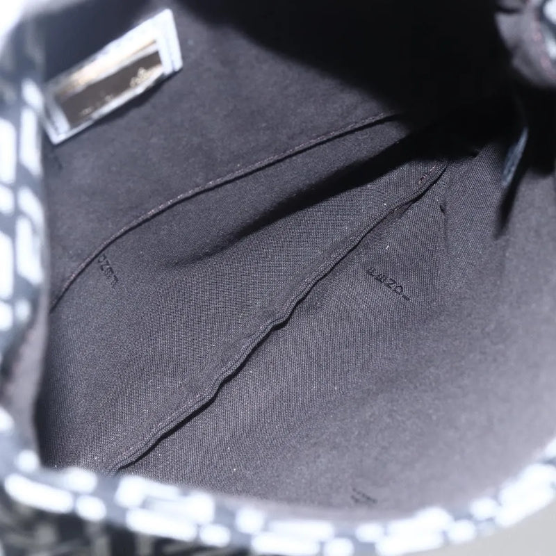 Fendi Vintage Flap Zucchino Canvas Black Bag