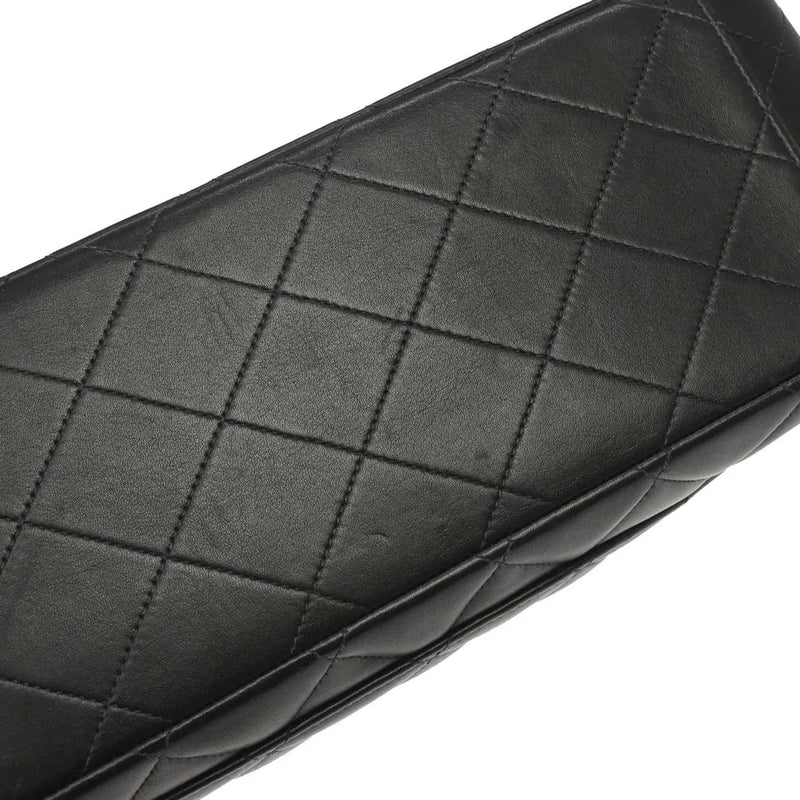 Chanel Vintage Cc Chain Flap Shoulder Quilted Lambskin Black Leather Bag
