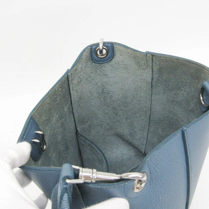 Celine Sangle Seau Calfskin Blue Leather Bag
