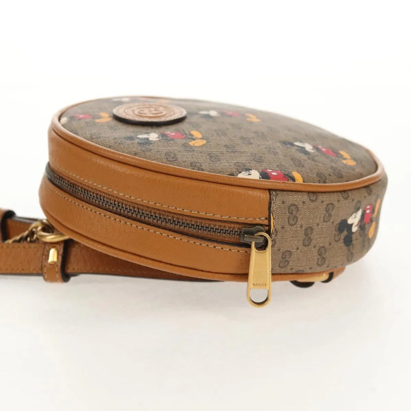 Gucci Disney Mickey Mouse Round Backpack (outlet) Printed Mini Gg Coated Canvas Beige Bag