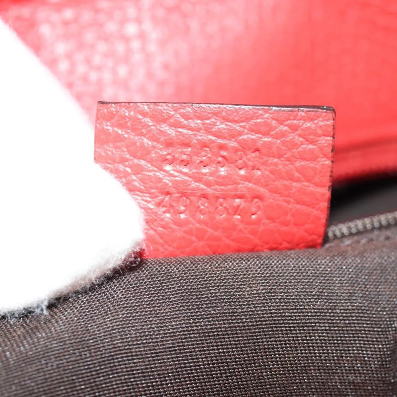 Gucci Grand Prix Interlocking Gg Tote Grainy Leather Red Bag