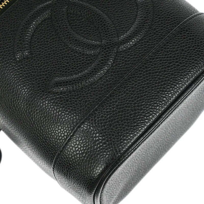 Chanel Vintage Timeless Cosmetic Case Caviar Black Leather Bag