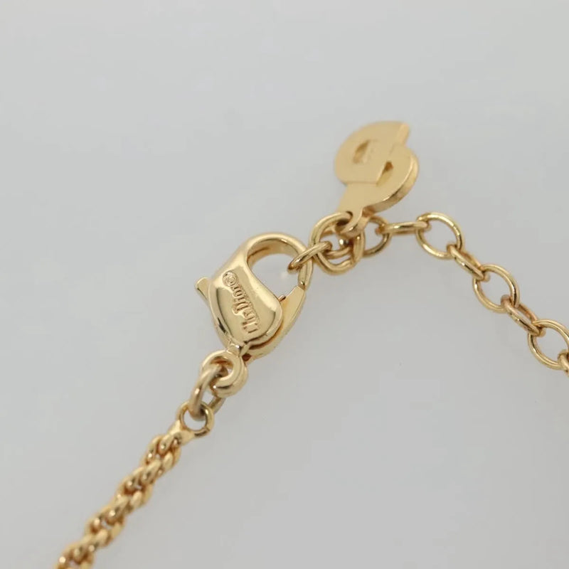 Christian Dior Logo Flower Metal Gold Jewelry