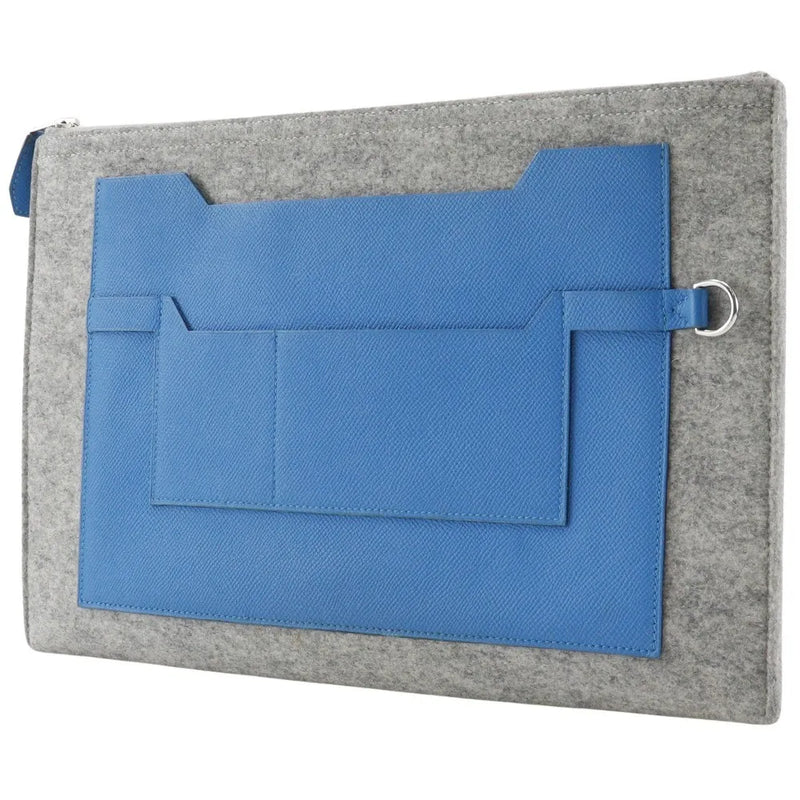 Hermes Toodoo Epsom And Wool Blue Bag