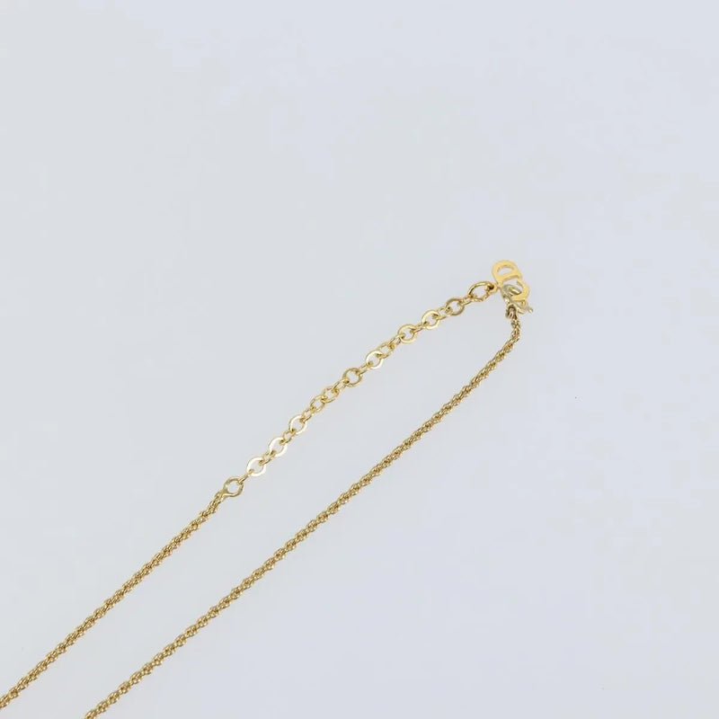 Christian Dior Cd Round Pendant Metal Gold Jewelry