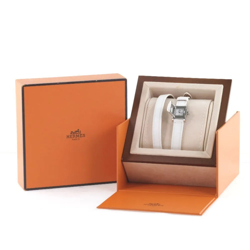Hermes Medor Rock Quartz Lacquered Steel And Leather Watch