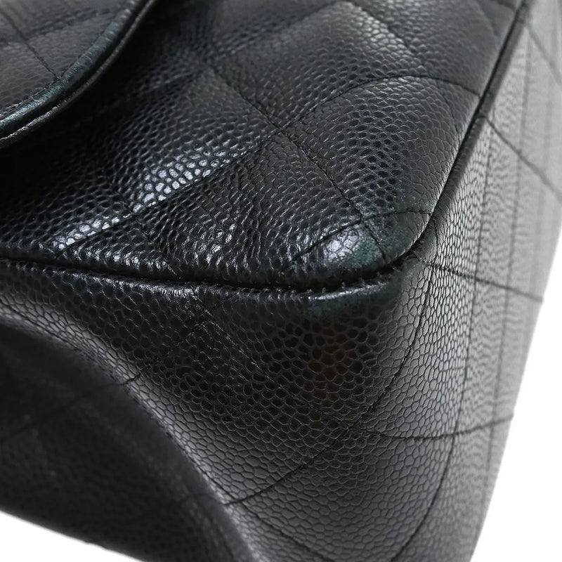 Chanel Timeless - Classic Double Flap Quilted Caviar Black Leather Bag