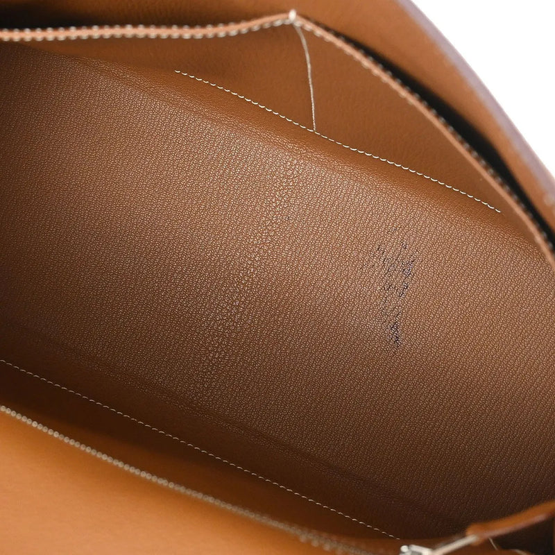 Hermes Kelly Brown Togo With Palladium Hardware Leather Bag