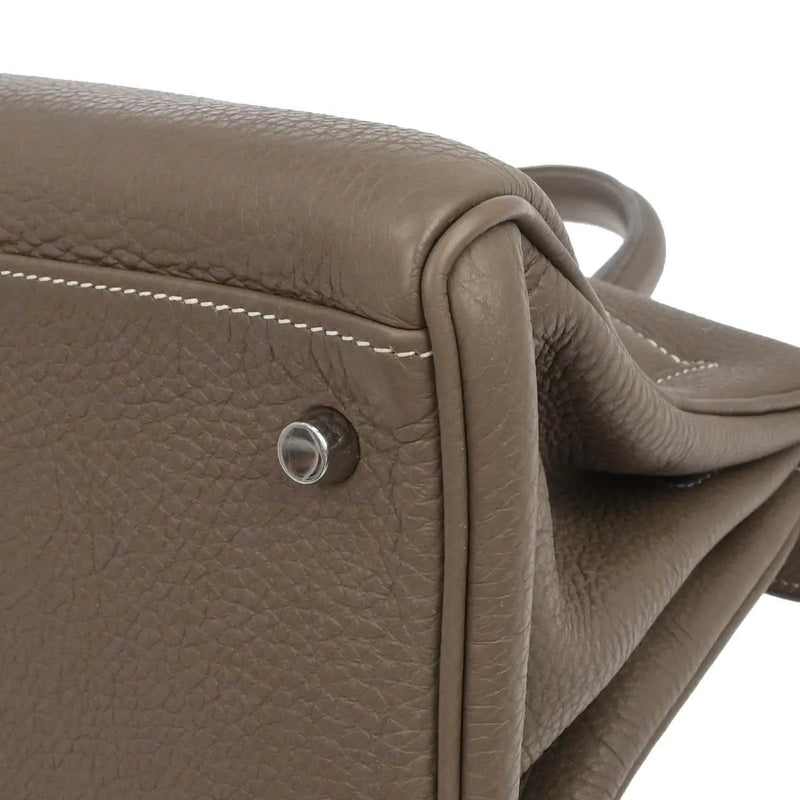 Hermes Shoulder Kelly Clemence Gray Leather Bag