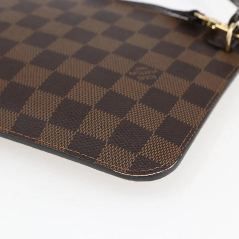 Louis Vuitton Neverfull Pochette Damier Brown Canvas Bag
