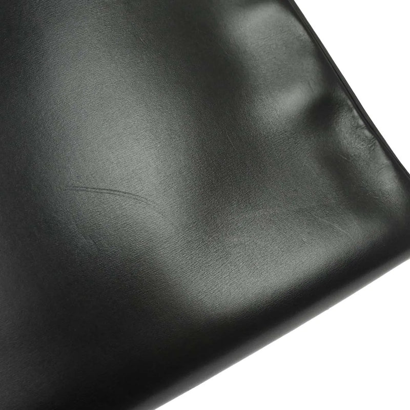 Hermes Kelly Black Box Calf With Palladium Hardware Leather Bag