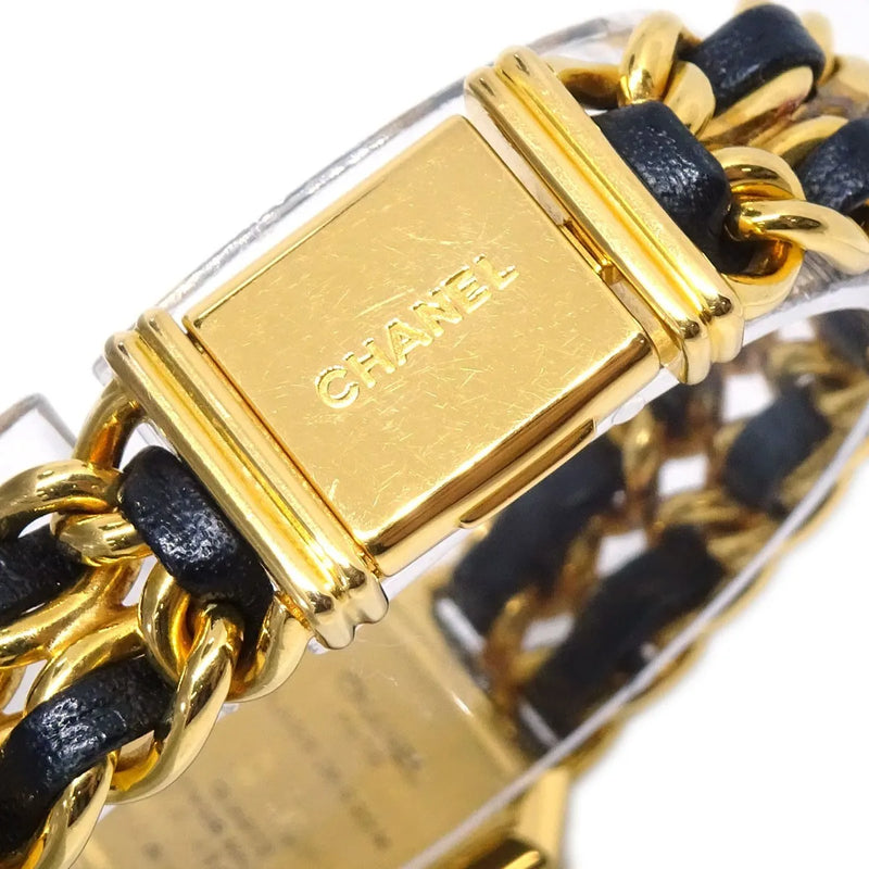 Chanel Premiere Rock Quartz Plated Metal And Leather Watch