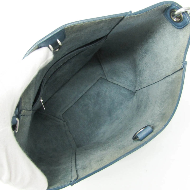 Celine Sangle Seau Calfskin Blue Leather Bag