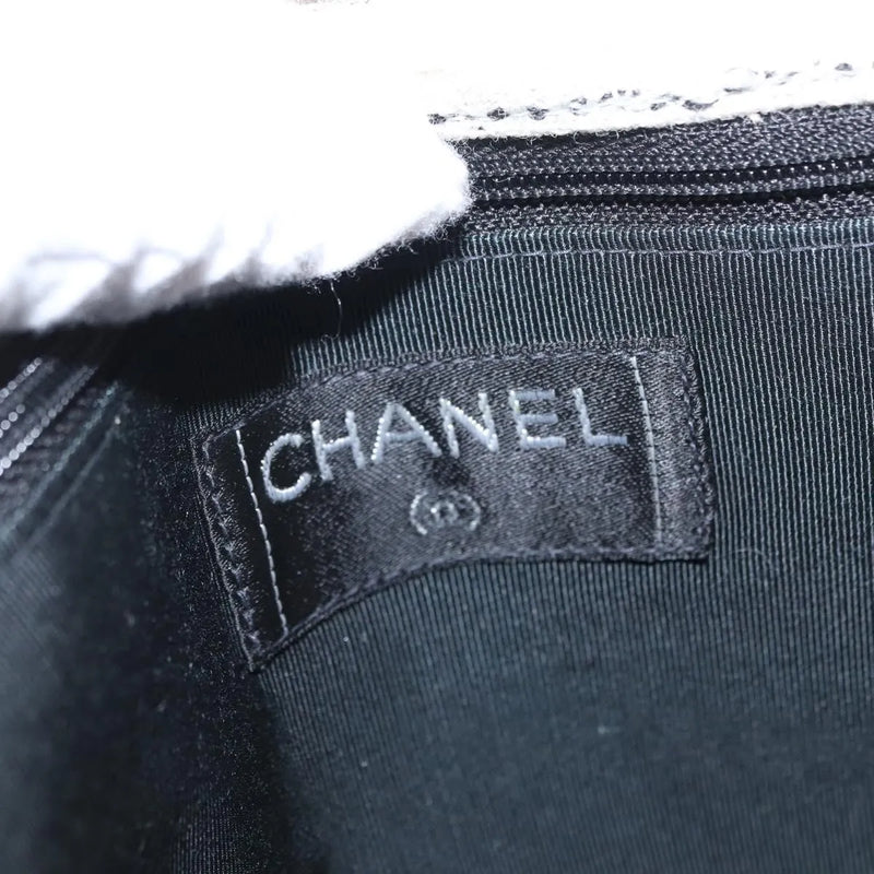 Chanel Vintage Envelope Chain Clutch Tweed White Bag