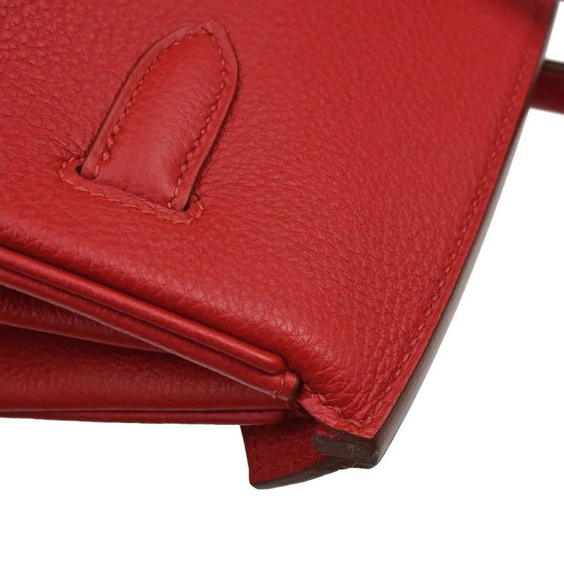 Hermes Birkin Red Togo With Palladium Hardware Leather Bag