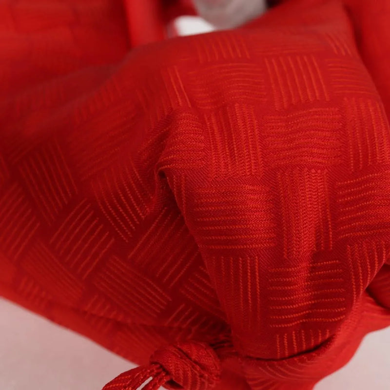 Bottega Veneta Point Chunky Knit Fabric Red Nylon Bag