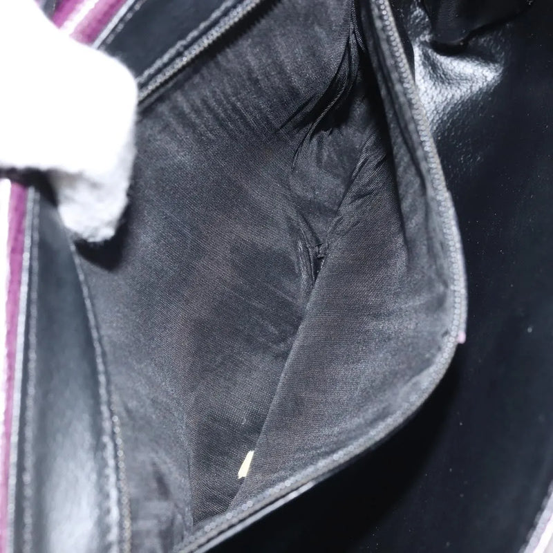 Celine Circle Logo Leather Purple Bag