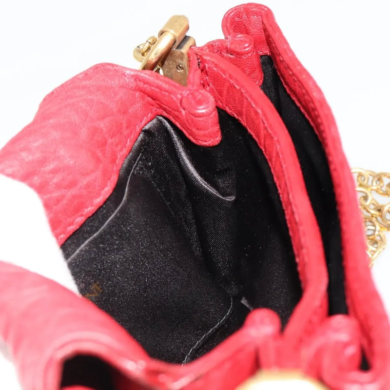 Saint Laurent Chain Leather Red Bag