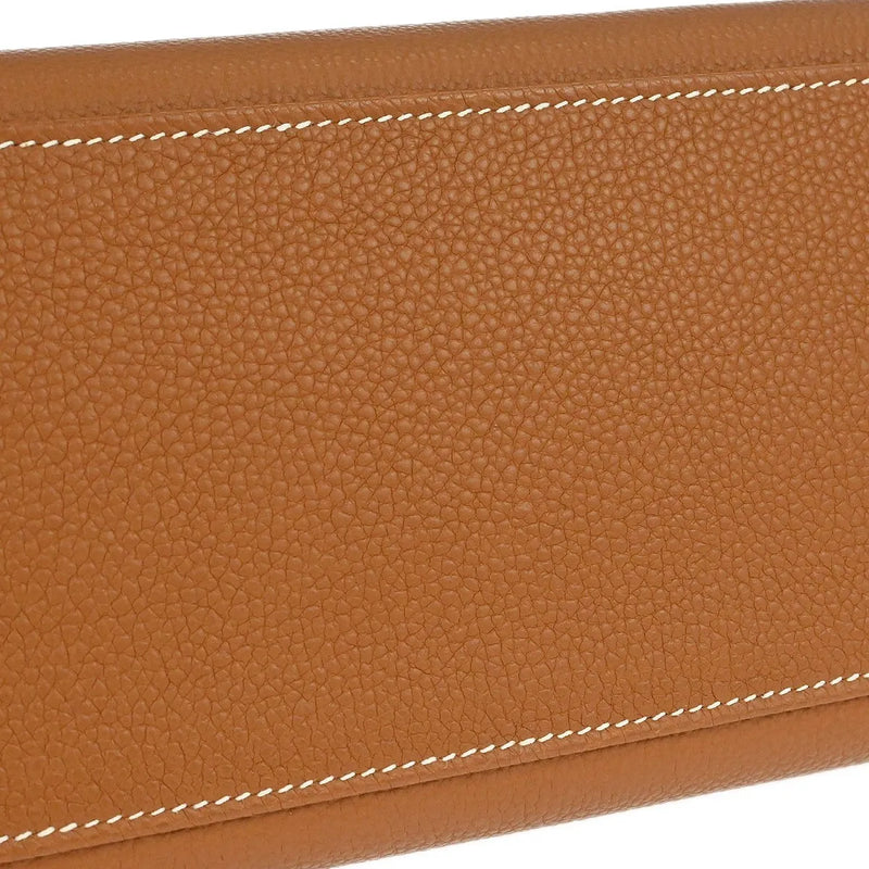 Hermes Kelly Brown Togo With Palladium Hardware Leather Bag