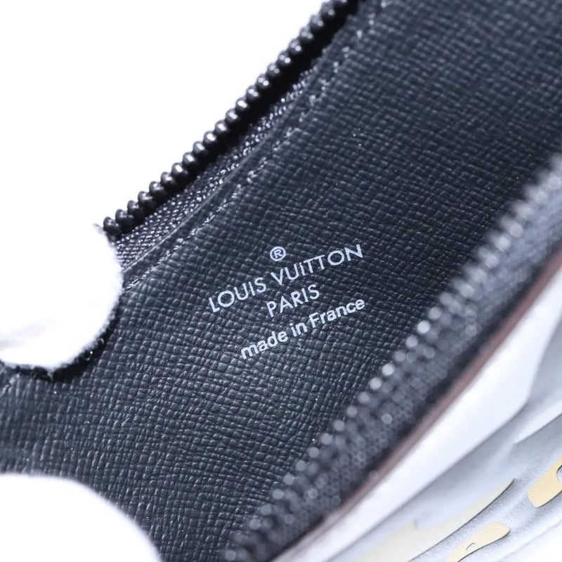Louis Vuitton Nigo Duck Coin Holder Printed Leather And Limited Edition Giant Damier Black Canvas Accessory