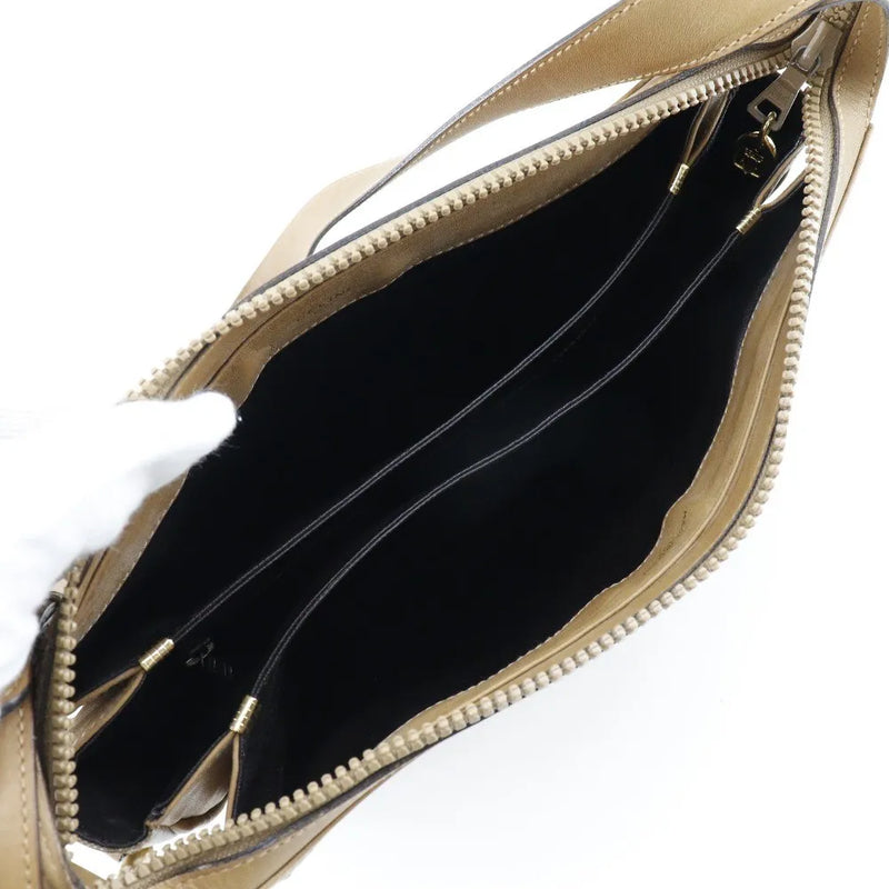Celine Macadam Shoulder Pvc Leather Beige Bag