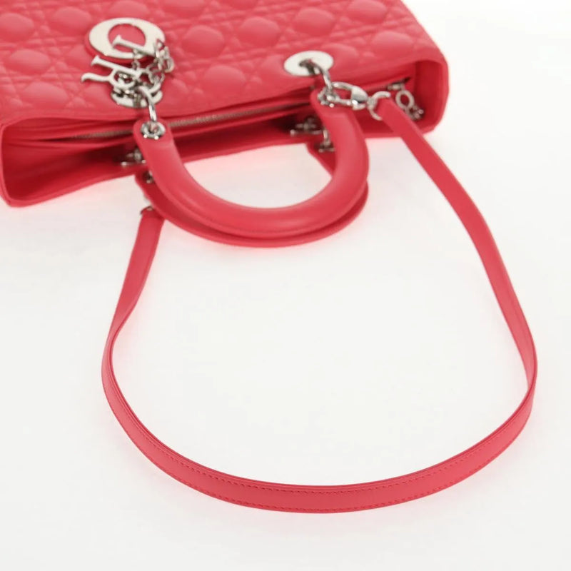 Christian Dior Lady Cannage Matelassé Pink Leather Bag