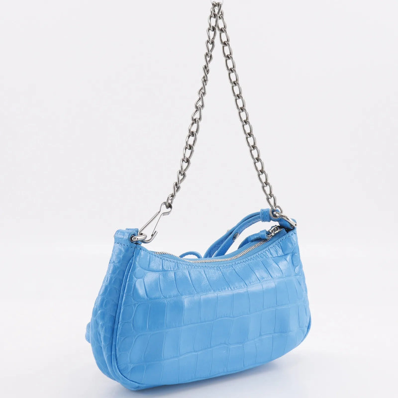 Balenciaga Shoulder Pvc Blue Leather Bag