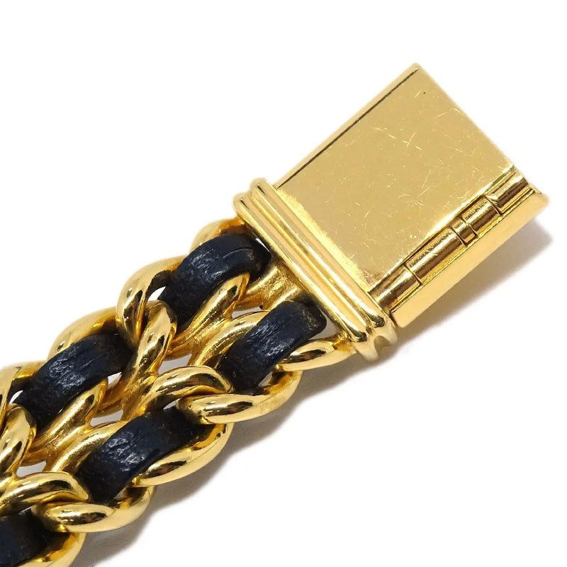 Chanel Premiere Rock Quartz Plated Metal And Leather Watch