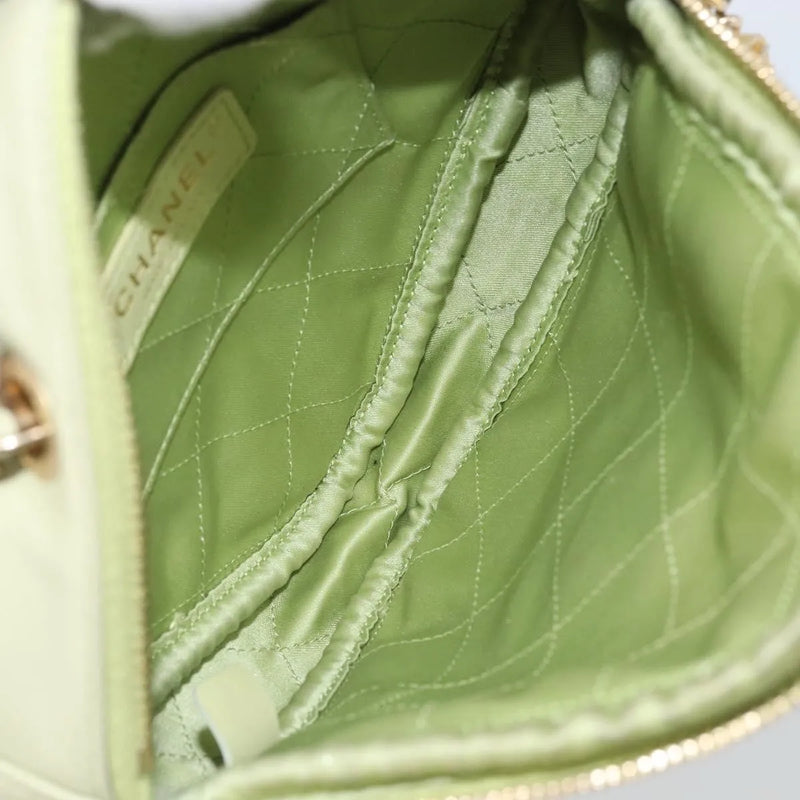Chanel Diamond Chain Quilted Lambskin Green Leather Bag