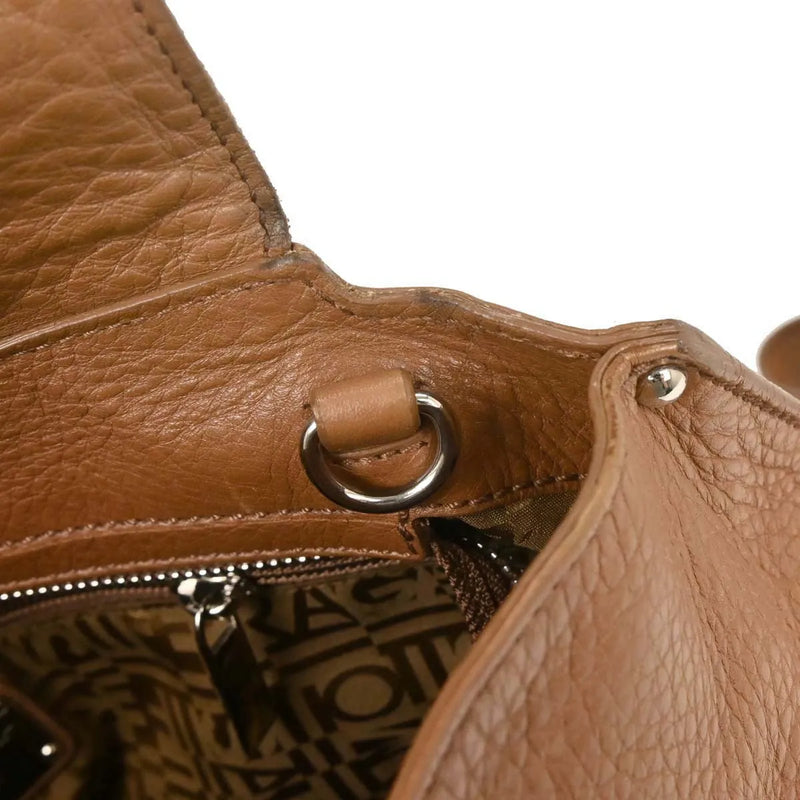 Salvatore Ferragamo Sofia Satchel Leather Brown Bag