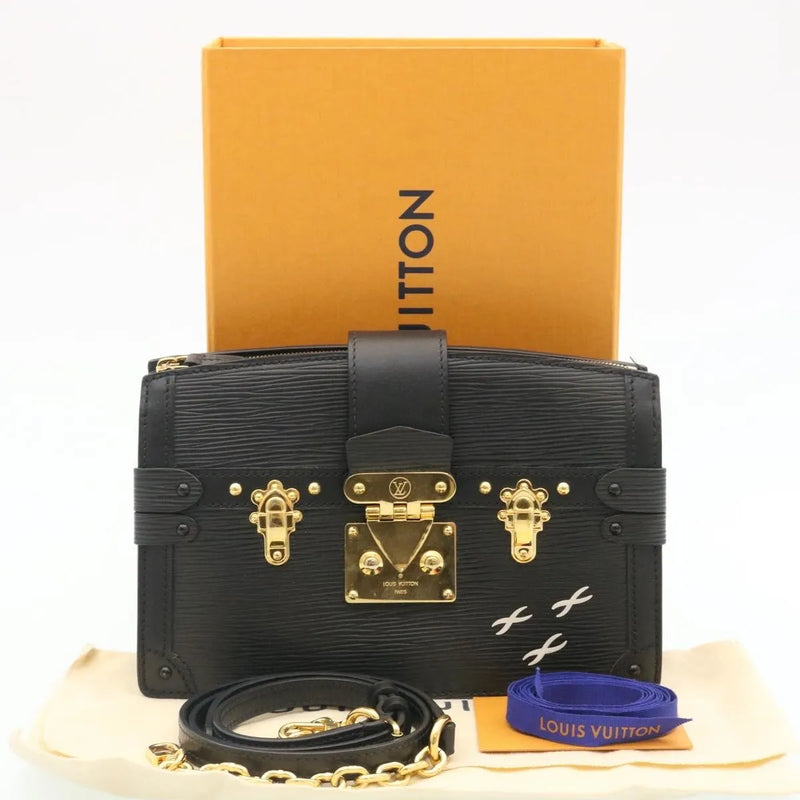Louis Vuitton Trunk Clutch Epi Leather Black Bag