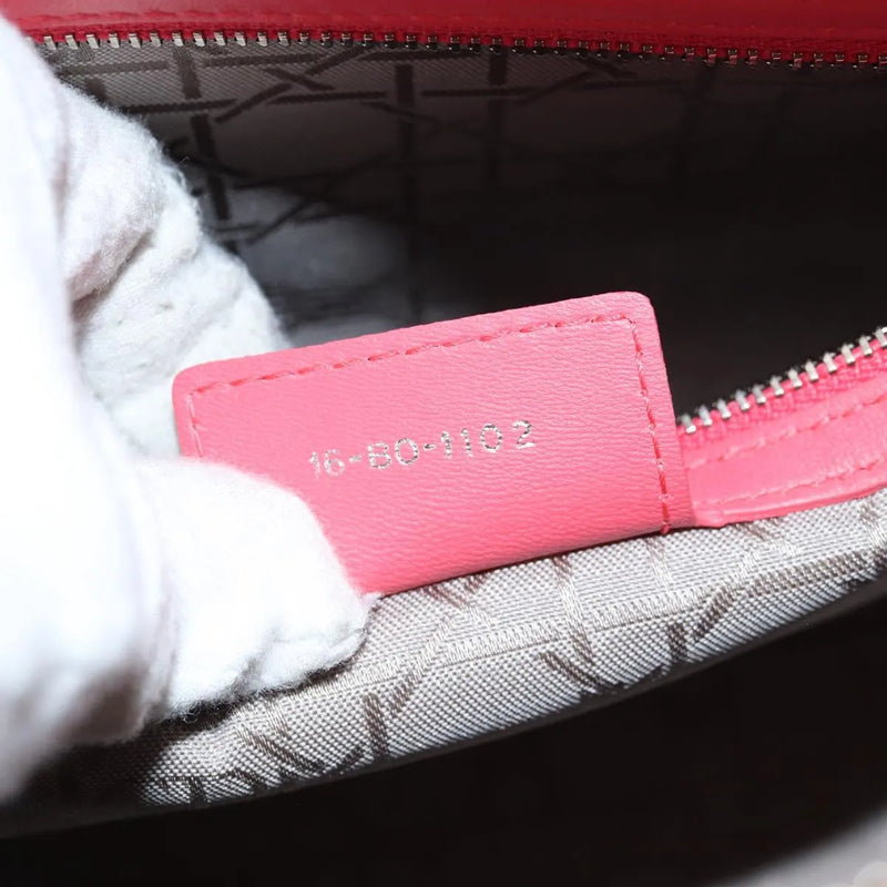 Christian Dior Lady Cannage Matelassé Pink Leather Bag