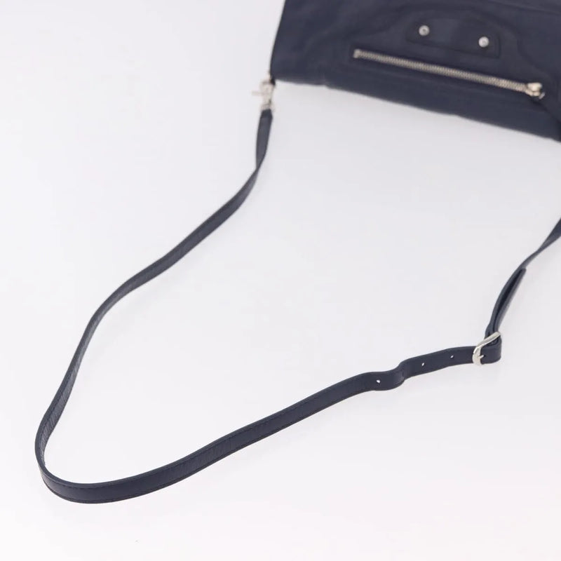 Balenciaga Classic Studs Envelope Strap Clutch Leather Navy Bag
