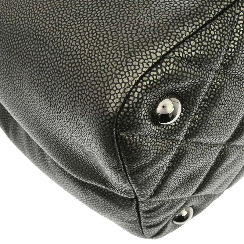 Chanel Timeless Cc Shopping Tote Quilted Caviar Metallic Leather Bag