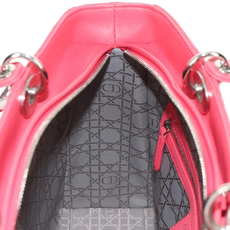 Christian Dior Lady Cannage Matelassé Pink Leather Bag