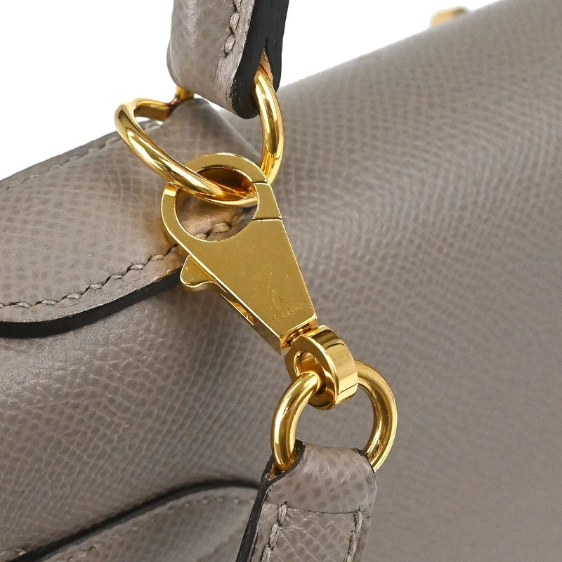 Hermes Kelly Grey Epsom With Gold Hardware Gray Leather Bag