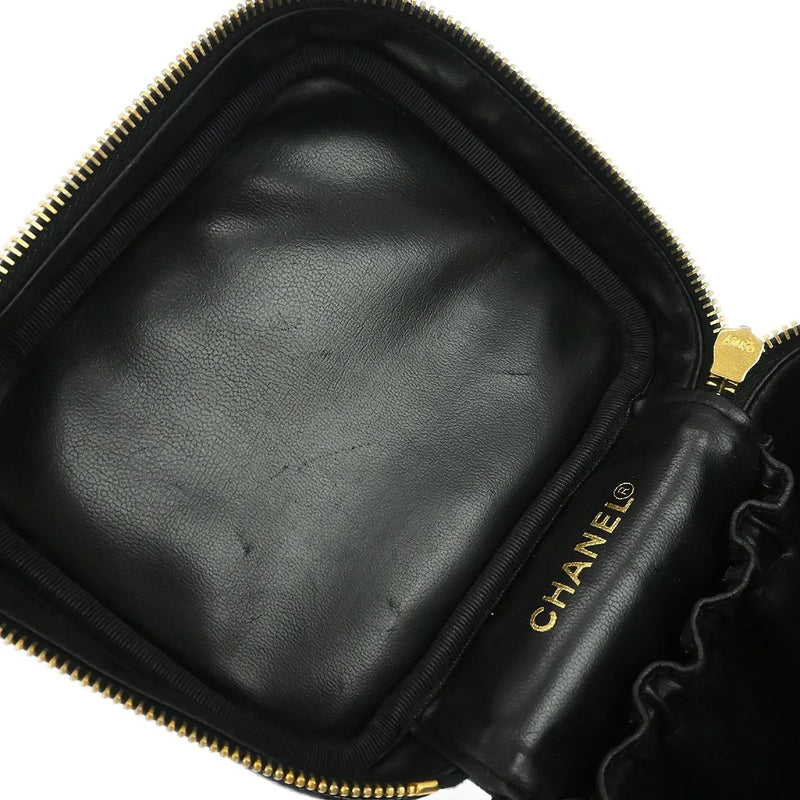 Chanel Vintage Timeless Cosmetic Case Caviar Black Leather Bag
