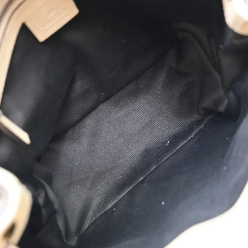 Gucci Miss Gg Tote Canvas With Leather Beige Bag