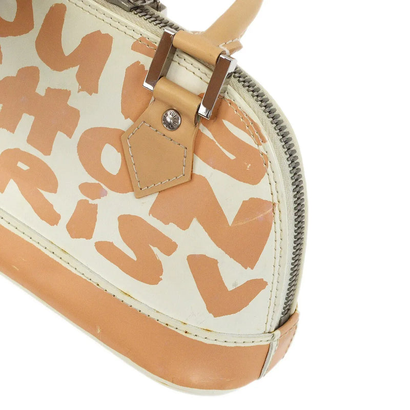 Louis Vuitton Alma Limited Edition Graffiti Leather Beige Bag