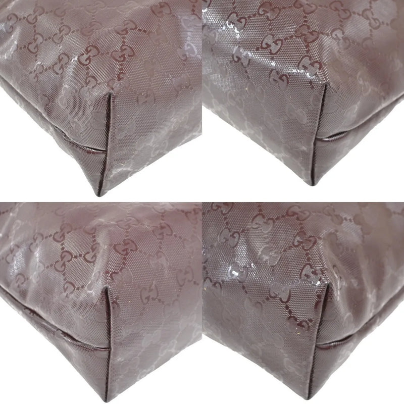 Gucci Plus Tote Gg Imprime Burgundy Pvc Bag