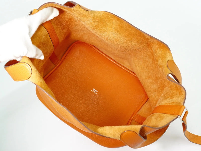 Hermes Picotin Lock Togo Orange Leather Bag