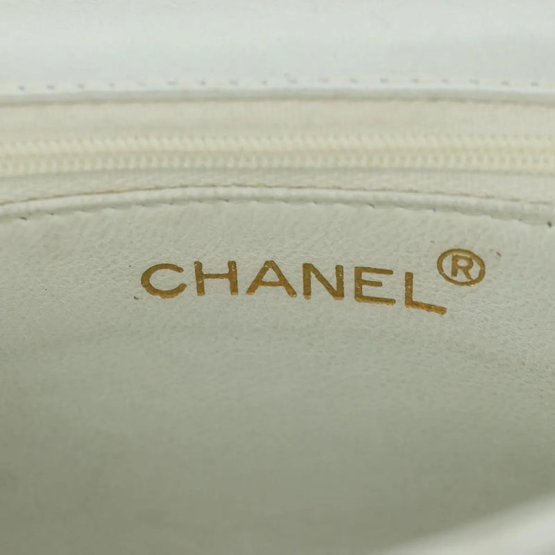 Chanel Vintage Gripoix Flap Leather White Bag